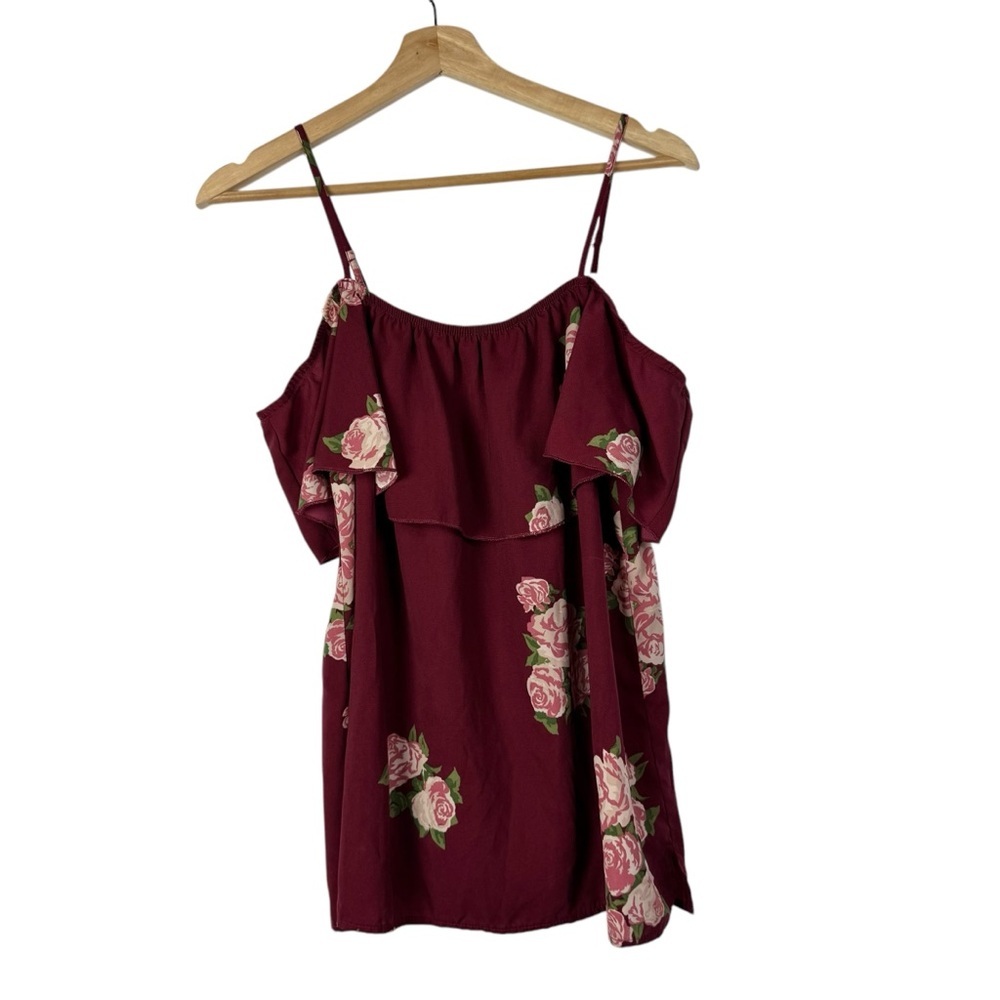No Boundaries Burgundy Floral Off-Shoulder Top